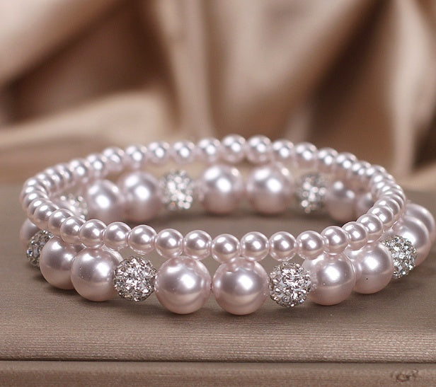 French Entry Lux Rose Violet Pearl Zircon Bracelet