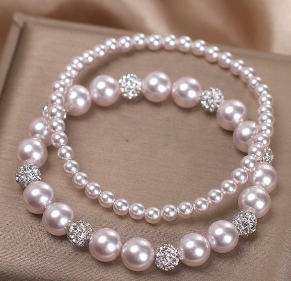 French Entry Lux Rose Violet Pearl Zircon Bracelet
