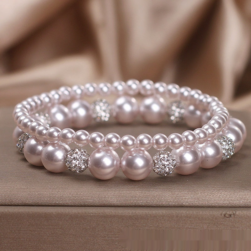 French Entry Lux Rose Violet Pearl Zircon Bracelet