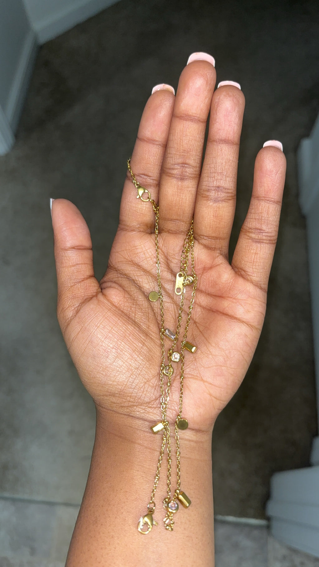 Pink Gold Geometric Style Necklace