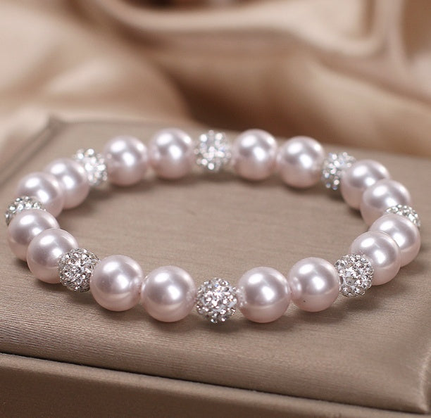 French Entry Lux Rose Violet Pearl Zircon Bracelet