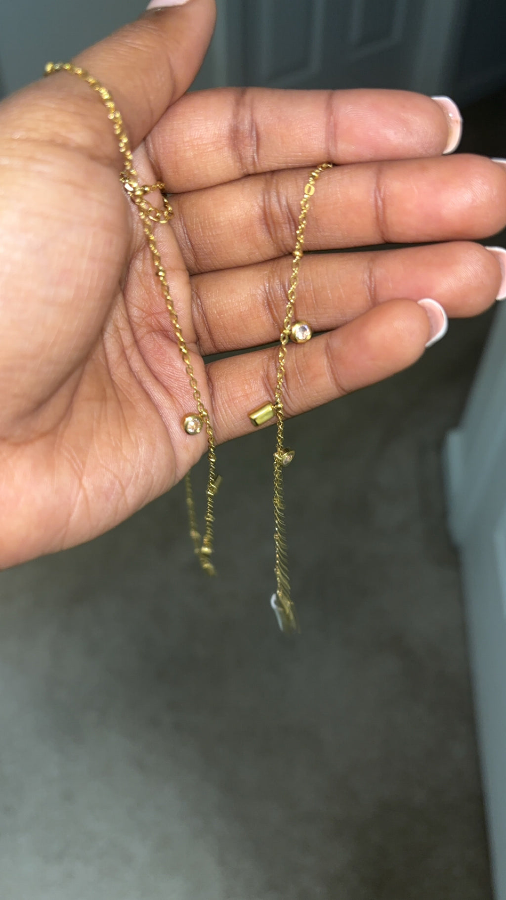 Pink Gold Geometric Style Necklace