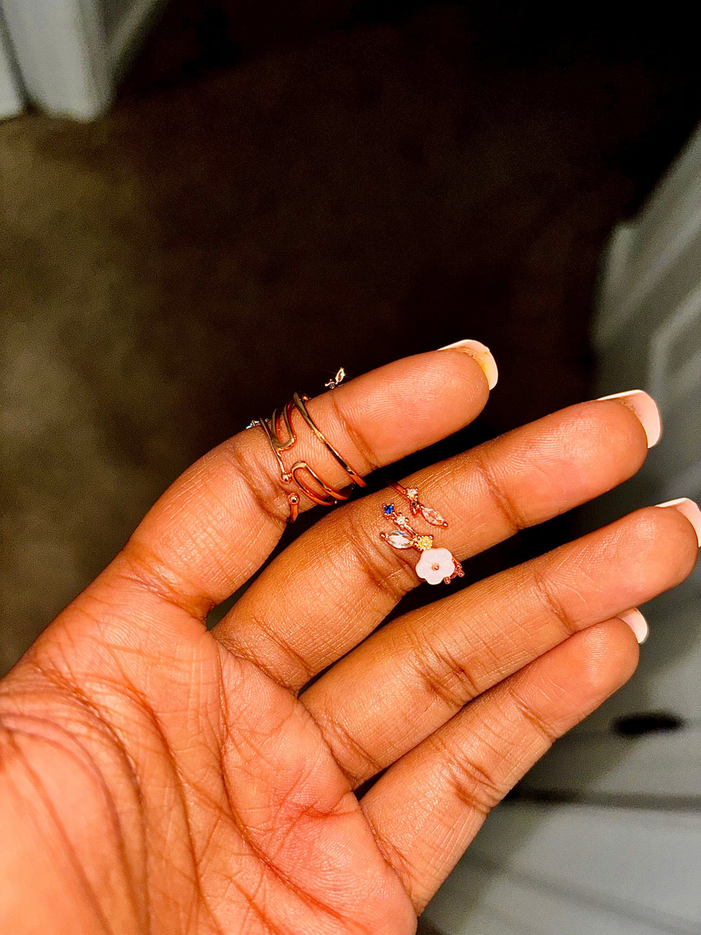 Flower Copper Sweet Simple Style Rings