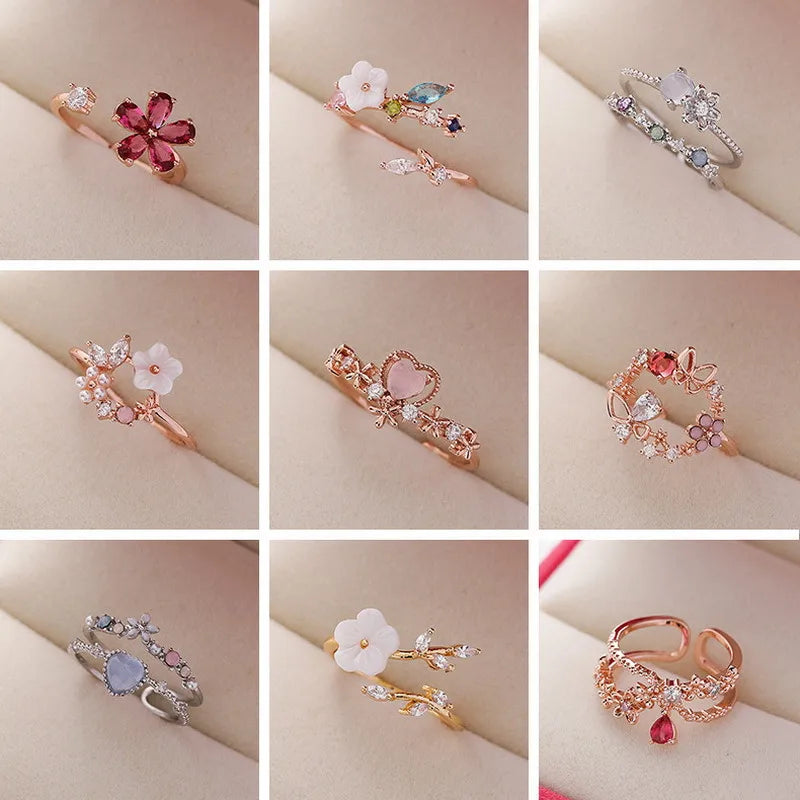 Flower Copper Sweet Simple Style Ring