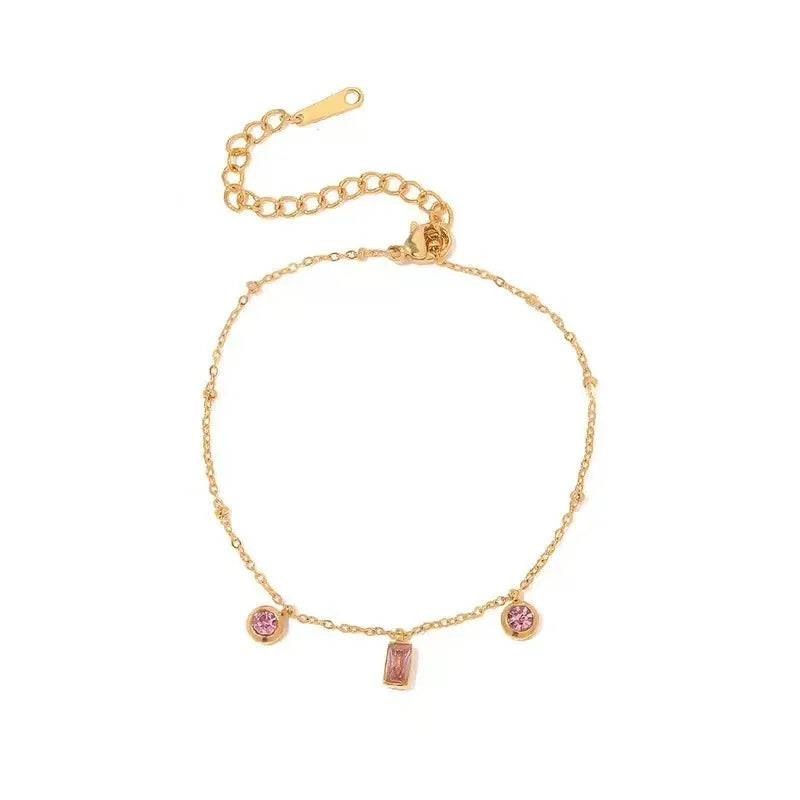 Pink Gold Geometric Style Necklace