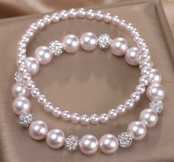 French Entry Lux Rose Violet Pearl Zircon Bracelet